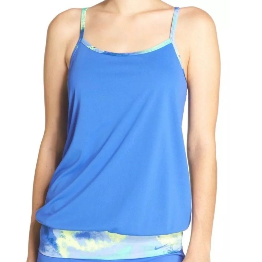 NWT Women’s Nike Racerback Tankini Top blue green